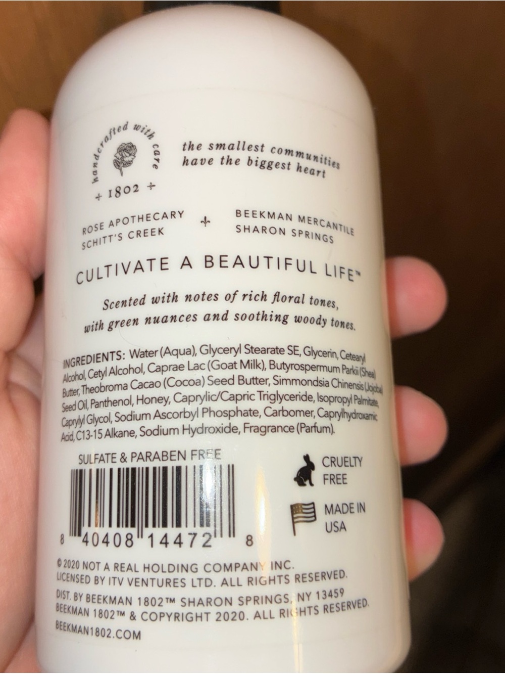 Beekman 1802 Rose Apothecary Body Milk - White with Black Cap - Picture 5 of 7